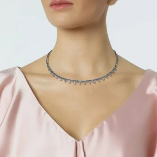 Gargantilla choker "Bubbles" de oro blanco con diamantes
