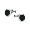Gemelos Montblanc redondo acero y onix