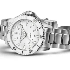 Hamilton Khaki Navy Scuba blanco cuarzo