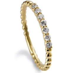 Media alianza "Bubbles" de oro amarillo con diamantes