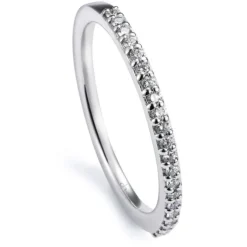 Media alianza de oro blanco con diamantes
