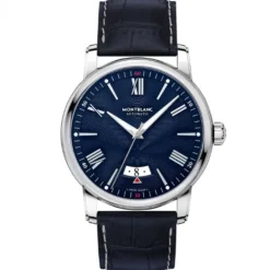Montblanc 4810 Automatic Date 42mm acero, esfera azul y correa de cocodrilo