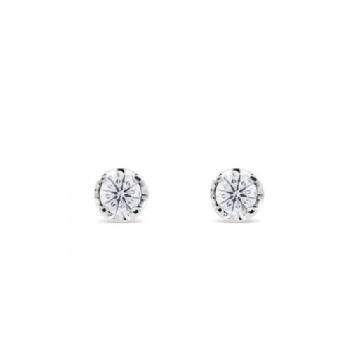 Pendientes de diamantes en oro blanco con 4 garras de 1,02 quilates