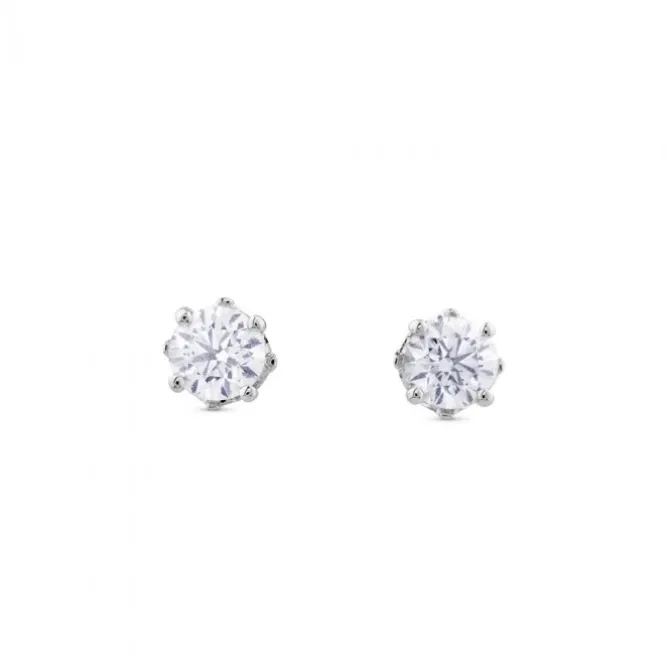 Pendientes de diamantes en oro blanco con 6 garras de 1,03 quilates