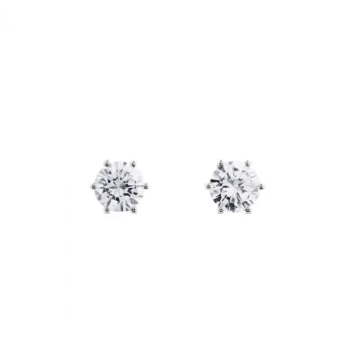 Pendientes de diamantes en oro blanco con 6 garras de 2 quilates