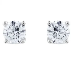 Pendientes de diamantes en oro blanco con 4 garras de 0,82 quilates