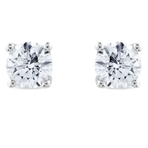 Pendientes de diamantes en oro blanco con 4 garras de 0,82 quilates