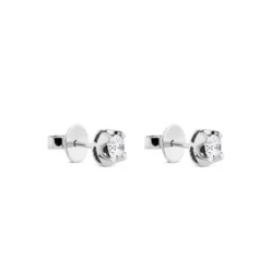 Pendientes de diamantes en oro blanco con 4 garras de 0,87 quilates