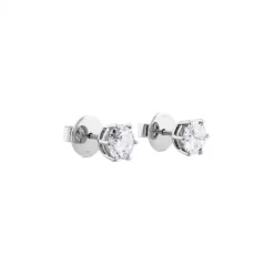 Pendientes de diamantes en oro blanco con 6 garras de 2 quilates