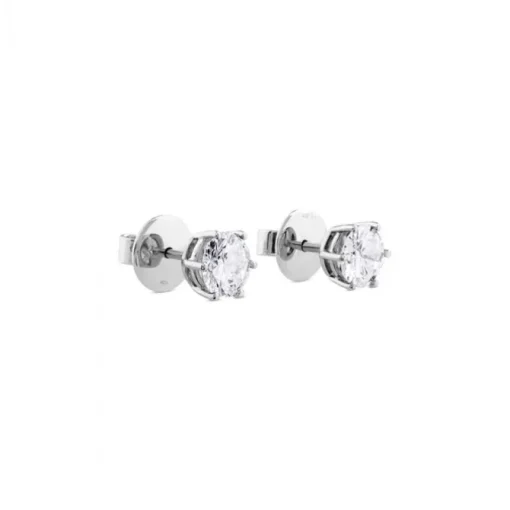 Pendientes de diamantes en oro blanco con 6 garras de 2 quilates