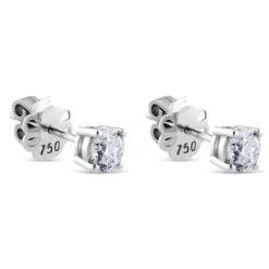 Pendientes de diamantes en oro blanco con 4 garras de 0,82 quilates