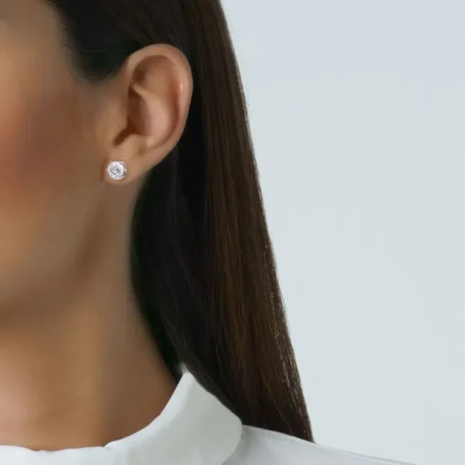 Pendientes de diamantes en oro blanco con 6 garras de 2 quilates