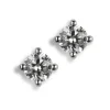 Pendientes de oro blanco con diamantes engastados en 4 garras