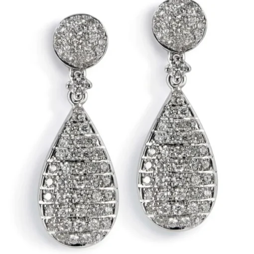 Pendientes de oro blanco con diamantes | Chocrón Joyeros