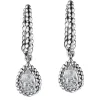 Pendientes de oro blanco con diamantes talla perilla