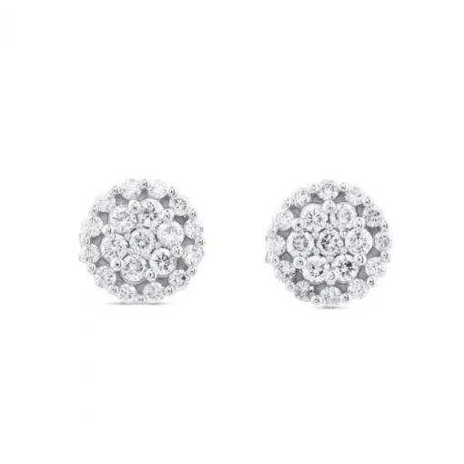Pendientes de oro blanco con pavé de diamantes de 0,28 quilates