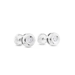 Pendientes de oro blanco con diamantes en chatón 0,05 quilates