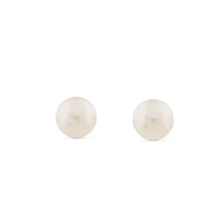 Pendientes de perlas en oro amarillo 6 mm