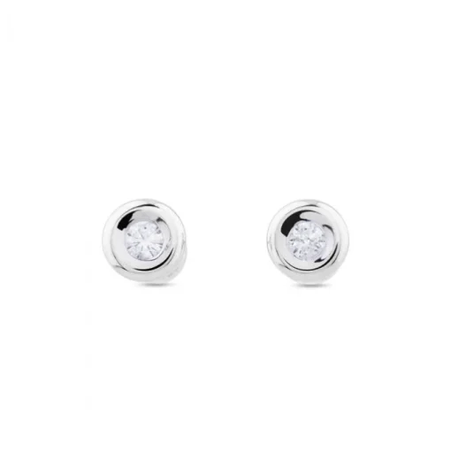 Pendientes de tuerca con diamantes en chatón 0,20 Quilates
