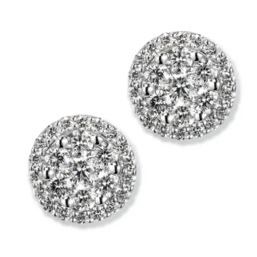 Pendientes desmontables de oro blanco con diamantes