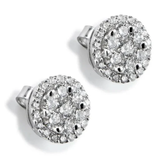 Pendientes desmontables de oro blanco con diamantes