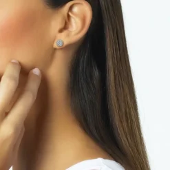 Pendientes desmontables de oro blanco con diamantes