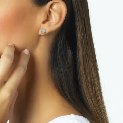 Pendientes desmontables de oro blanco con diamantes