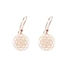 Pendientes Flower of life de oro rosa con un discreto diamante