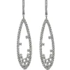 Pendientes largos de oro blanco con diamantes