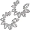 Pendientes media luna de oro blanco con diamantes