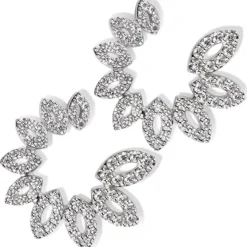 Pendientes media luna de oro blanco con diamantes
