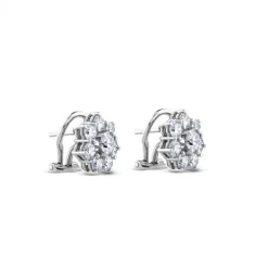 Pendientes roseta oro blanco con diamantes