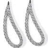 Pendientes trepadores lágrima de oro blanco con diamantes