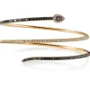 Pulsera de muelle 3 vueltas de oro rosa con diamantes blancos y negros