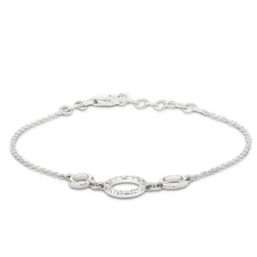 Pulsera de oro blanco con círculo de diamantes