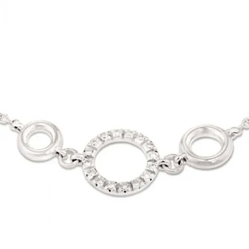 Pulsera de oro blanco con círculo de diamantes