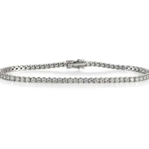 Pulsera Riviere de oro blanco con diamantes talla brillante en garra