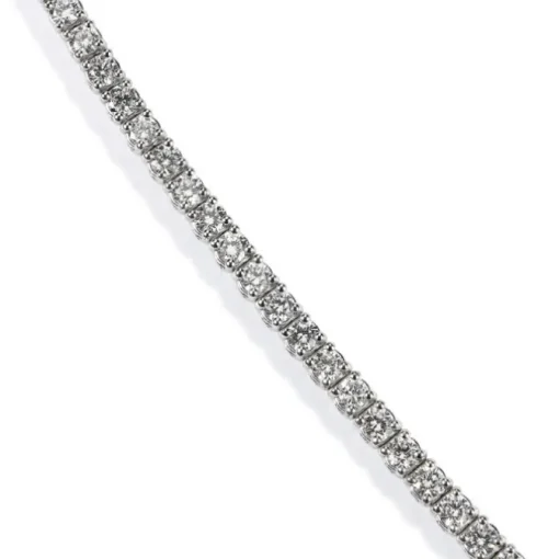 Pulsera Riviere de oro blanco con diamantes talla brillante en garra