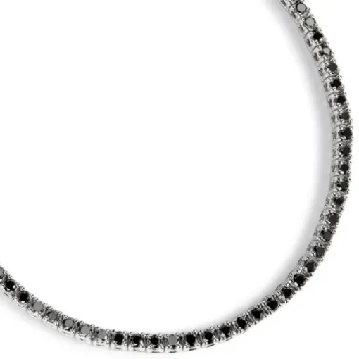 Pulsera Riviere oro blanco con diamantes negros