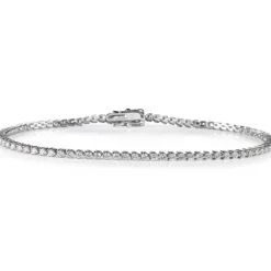 Pulsera Riviere oro blanco con diamantes 3 garras