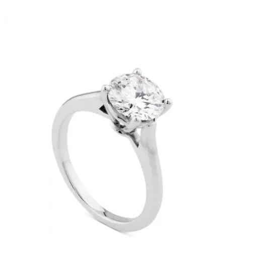 Solitario de oro blanco 1,75 quilates engastado en 4 garras