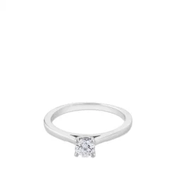 Solitario de oro blanco con diamante talla brillante 0.21 quilates