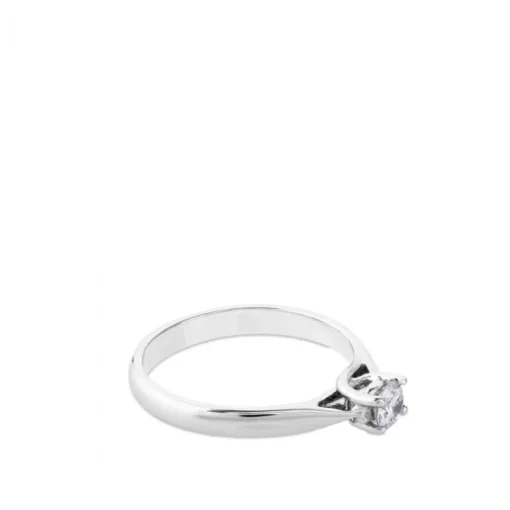 Solitario de oro blanco con diamante talla brillante 0.30 quilates