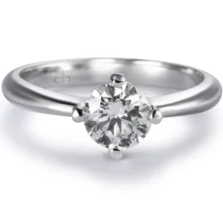 Solitario "Diana" de oro blanco con diamante talla brillante 0.71 quilates