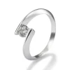 Solitario "Encuentro" de oro blanco con diamante talla brillante de 0.42 quilates