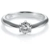 Solitario "Ginebra" de oro blanco con diamante talla brillante 0.20 quilates