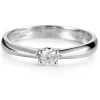 Solitario "Hannah" de oro blanco con diamante talla brillante