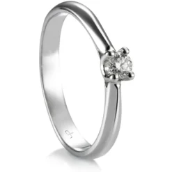 Solitario "Hannah" de oro blanco con diamante talla brillante