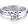Solitario "Julia" de oro blanco con diamante talla brillante 0.51 quilates
