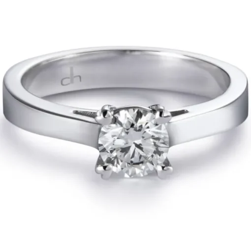 Solitario "Julia" de oro blanco con diamante talla brillante 0.51 quilates